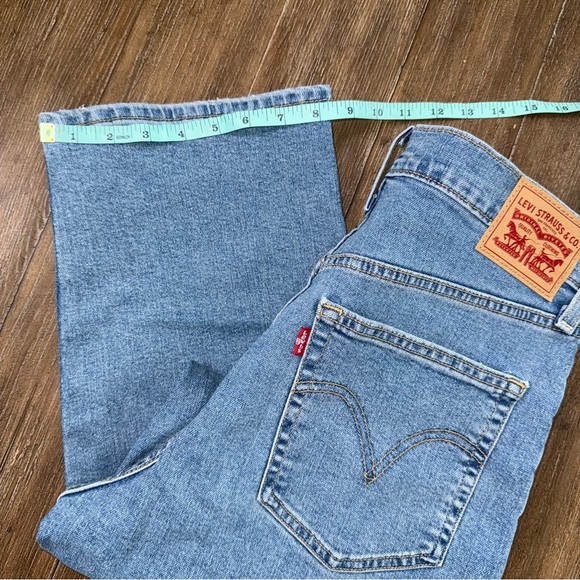 LEVI'S HIGH WAISTED RIBCAGE STRAIGHT ANKLE BLUE JEANS Sz 30 - Picture 3 of 11